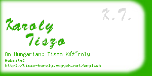 karoly tiszo business card